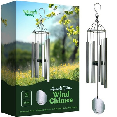 Nature's Melody Aureole Tunes Wind Chimes - 6-Tube Rustproof Aluminum Outdoor Windchime