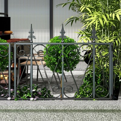 Famapy Rectangular Iron Art Garden Fence Double Connecting Buckles