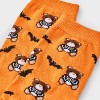 Women's Teddy Bear Skeleton Halloween Crew Socks - Hyde and EEK! Boutique™ Orange/Black 4 - 10 - 3 of 3