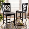 Baxton Studio Set of 2 Arden Upholstered Wood Counter Height Barstools: Espresso Finish, Polyurethane - 2 of 4