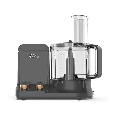 NutriChef NCFPG9 Multipurpose 12 Cup Multi Function Kitchen Countertop Food Processor with 6 Attachment Accessory Blades, Space Gray