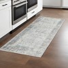 8' Gray Silver And Rust Medallion Runner Rug - 2 of 4