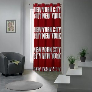 Evideco French Home Goods New York City Themed Blackout Curtain Panel - Bold Typography 102x55 Inch - 1 of 4