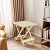 GlasFlength Folding Tables Portable Side Table Solid Wood Construction Simple Design for Patio Backyard Balcony, Beige, 19.75"*19.75"*19.75" - 2 of 4