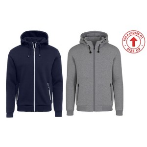 Blu Rock  Men's Slim Fit  Faux Shearling Fleece Lined Classic Tech Full Zip Hoodie -2 Pack - 1 of 3