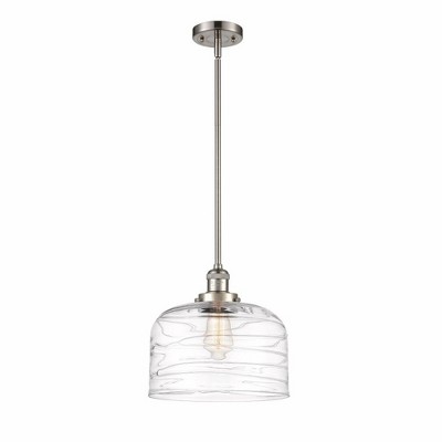 Bell - 1 Light Stem Hung Mini Pendant In Industrial Style-13 Inches Tall and 12 Inches Wide
