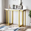 Tangkula Console Table 42" Modern Faux Marble Entryway Table w/ Geometric Metal Frame - 3 of 4