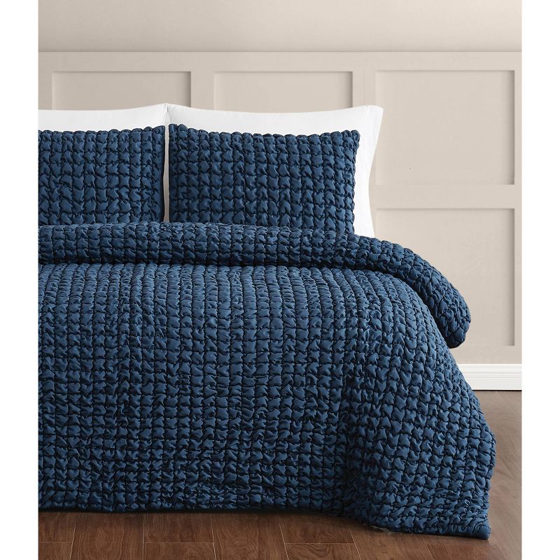 3pc King NY Textured Puff Comforter Set Blue - Christian Siriano, 5 of 6