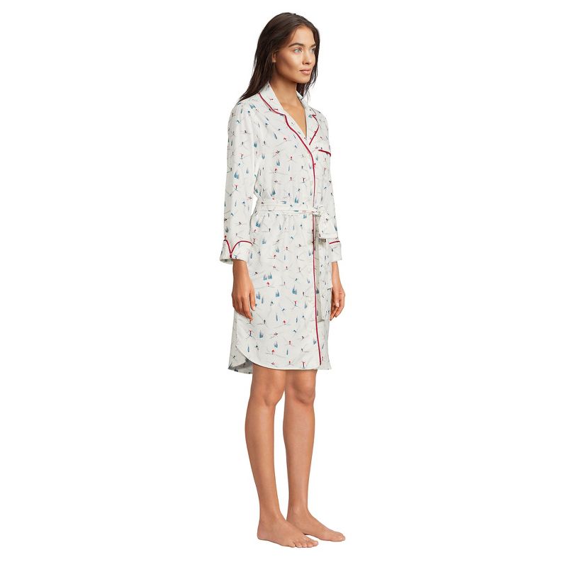 Lands' End Women's Plus Size 3/4 Sleeve Flannel Sleepshirt Nightgown, 5 of 7