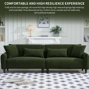 VASIP 97"Teddy Velvet Fashion Comfortable Sofa,Living Room, Bedroom, Reception Area, Office, Apartment. Soft for All Kinds of Living Space. - 1 of 4