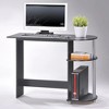 Redmon Computer Laptop Media Desk for Home or Office with Storage Shelves, Black - 3 of 4