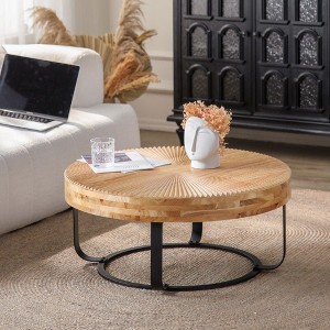 PAGED Coffee Table with Metal Legs,Modern Round Tea Table,Center Table for Livng Room - 1 of 4