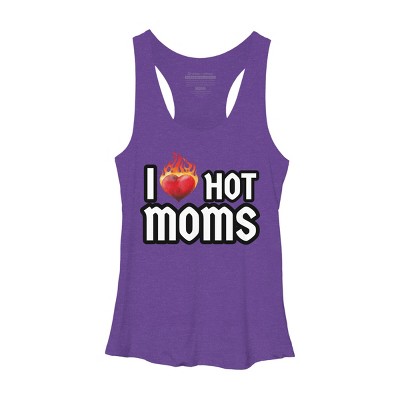 Women's Design By Humans I Love Hot Moms Heart By Metavera Racerback Tank Top