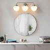 KAISITE 3-Light Bathroom Vanity Light, 22.4" Modern Wall Sconce with White Glass Shades - 2 of 4