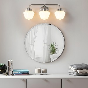 KAISITE 3-Light Bathroom Vanity Light, 22.4" Modern Wall Sconce with White Glass Shades - 1 of 4