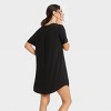 Women's Short Sleeve Beautifully Soft NightGown - Stars Above™ Black - image 2 of 2