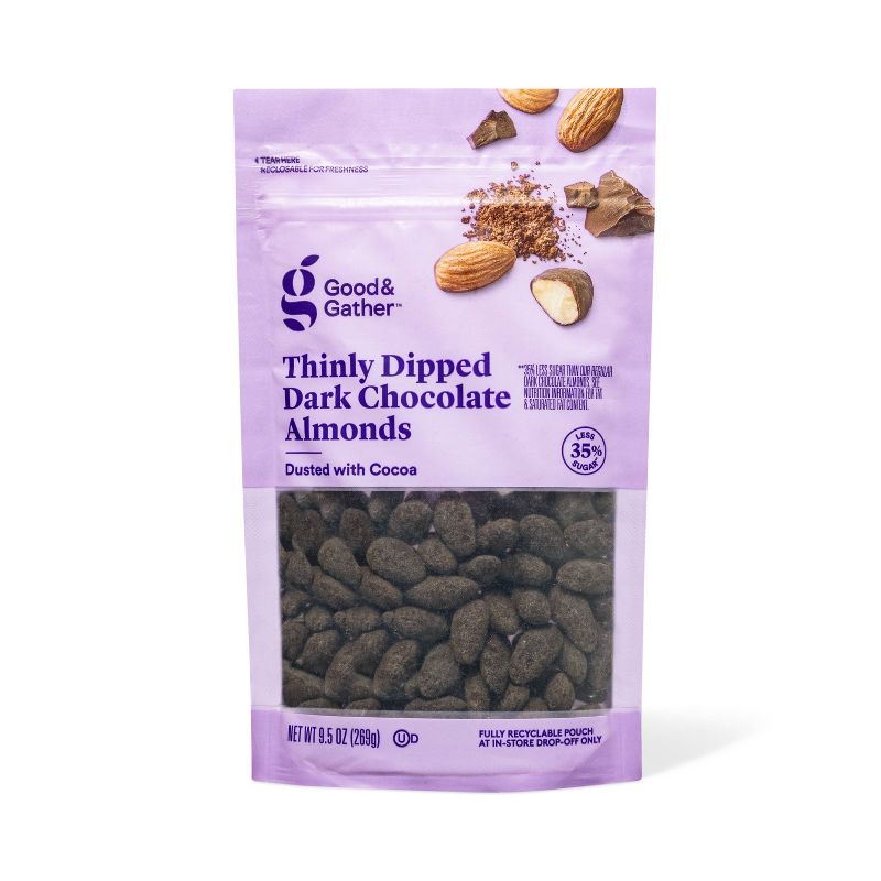 Dark Chocolate Cocoa Almonds - 9.5oz - Good &#38; Gather&#8482;, 1 of 7
