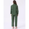 INSPIRE CHIC Women's Cotton Pajamas Button Down Long Sleeve Notch Collar Top and Pants Sets with Pockets - 4 of 4