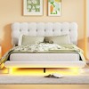 NicBex Full/Queen Upholstered Bed Frame with Velvet Button-Tufted Headboard,Wood Platform Bed Frame with LED Light,No Box Spring Needed,Easy Assembly - 2 of 4