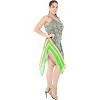 LA LEELA Women's Summer Vacation Beachwear Mini Bathing Suit Loose Beach Dress Swimsuit Cover ups for Women Strappy A Line Dress 1X Green, Floral - 2 of 4