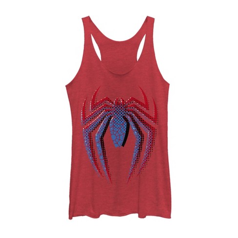 Women's Marvel Spider-man Dot Logo Racerback Tank Top - Red