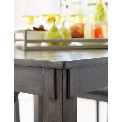 Charcoal Gray 5-Piece Counter Height Dining Set with Textured Upholstery