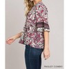 Women's V Neck Boho Top - Cotton Bleu - 3 of 4