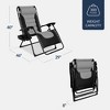 Best Choice Products Oversized Padded Zero Gravity Chair, Folding Outdoor Patio Recliner w/ Side Tray - 2 of 4