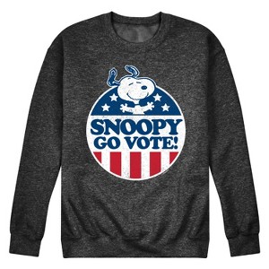 Men's - Peanuts - Snoopy Go Vote Graphic Fleece Sweatshirt - 1 of 4
