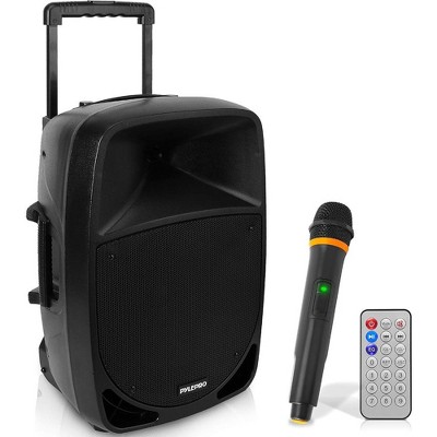Pyle 12'' Portable PA Speaker System with Wireless Microphone Rechargeable Battery (PSBT125A)