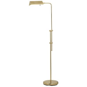 Regency Hill Traditional Adjustable Pharmacy Floor Lamp 54" Tall Brass Adjustable Metal Head for Living Room Reading Bedroom Office - 1 of 4