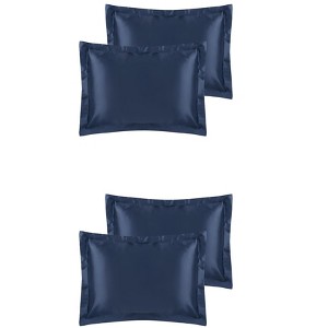 Unique Bargains Satin Soft Envelope Closure Pillowcase Covers 4 Pcs - 1 of 4