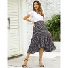 BLUEMING Maternity Skirts Floral High Low Hemline Dress Elastic Waist High Rise Tiered Maxi Skirts Flounce Long Skirts - 3 of 4