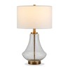 Hudson and Canal 23" Tall Table Lamp with Seeded Glass Fabric Shade - 4 of 4