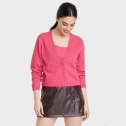 Women's Cardigan - A New Day™ Pink M : Target