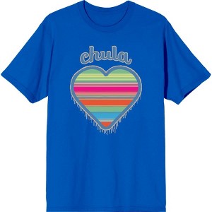 Chula Mexican Woven Heart Sarape Adult Crew Neck Short Sleeve Tee - 1 of 2