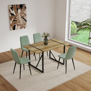 TopComfy Patio Seating Sets Dining Table and Modern Dining Chair Set Kitchen Table Set with Table for Dining Room, Green, 21.9"*17.79"*25.38" - 1 of 4