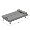 YONWAY Convertible Folding Futon Sofa Bed, with Stainless leg & 2 Cupholders, Wood Frame, for Small Spaces - 4 of 4