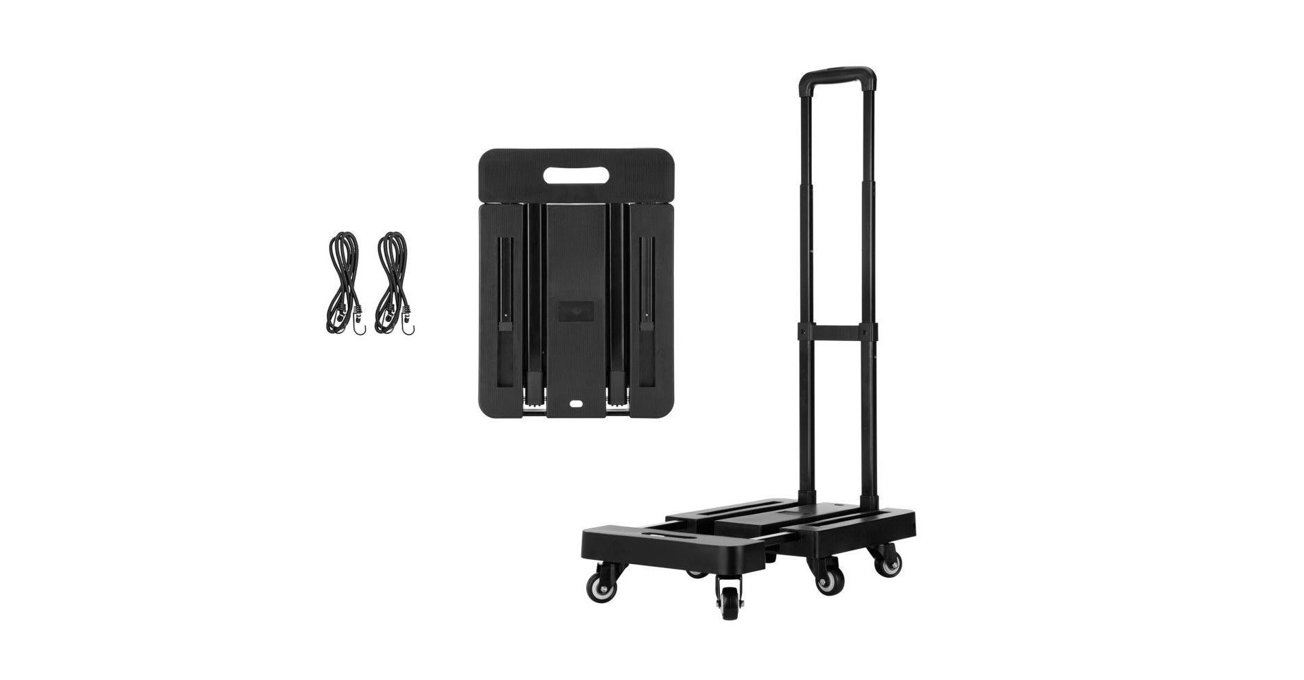 MPM Folding Hand Truck Dolly, 500Lbs Heavy Duty Foldable Luggage Cart, 6-Wheels Expandable Trolley