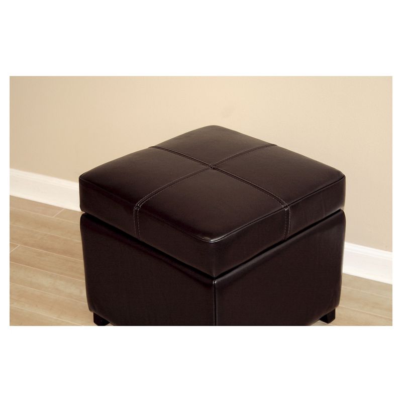 Full Leather Storage Cube Ottoman - Baxton Studio, 4 of 5