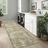 2x6 Brown Washable Runner Rug, Vintage Floral Distressed Carpet, Stain-Resistant Non-Slip Low Pile Floor Cover for Hallway, Laundry, Bedroom - 3 of 4