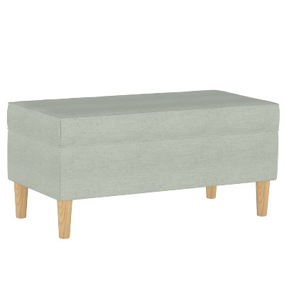 Storage Bench Linen Swedish Blue - Skyline Furniture