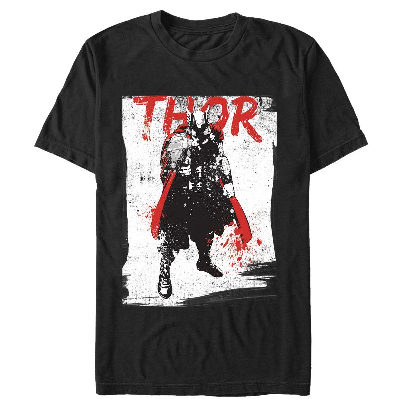 Men's Marvel Thor Paint Splatter Print T-Shirt, 1 of 5