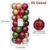 Every Day is Christmas 35ct 2.76"/70mm Shatterproof Round Christmas Tree Ornament Set, Merry Christmas Balls Ornaments with Hooks - 2 of 4