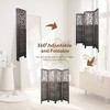 Elegant wooden partition, 6 feet high with carved design, four panels that can be flexibly folded - image 3 of 4