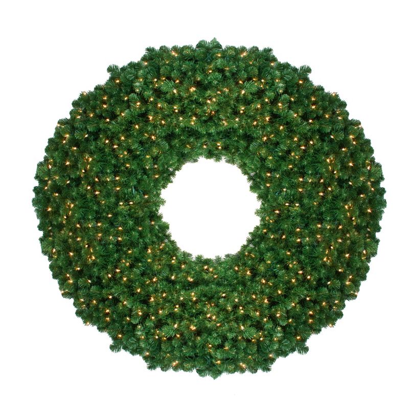 Northlight 48" Pre-Lit Olympia Pine Artificial Christmas Wreath - Clear Lights, 1 of 5