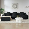 TiramisuBest 113" Corduroy L Sectional Corduroy Sectional Sofa Deep Seat Modular Oversized 3 Seater Couch No Assembly Vacuum Compression Sofa - 3 of 4