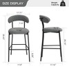 26'' Counter height bar stools fabric cover kitchen island counter bar stool with black powder coating base and footrest - 3 of 4