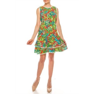 Women's Palm Tree Print Fit & Flare Dress - Shelby & Palmer - 1 of 3