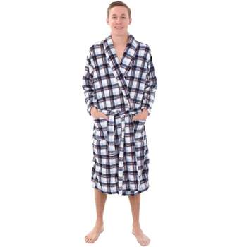 ADR Men's Plush Fleece Robe, Soft Cozy Warm Wrap Around Bathrobe